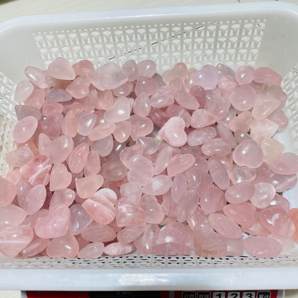 200 Pieces Pink Madagascar Rose Quartz Heart -Wholesale Crystals