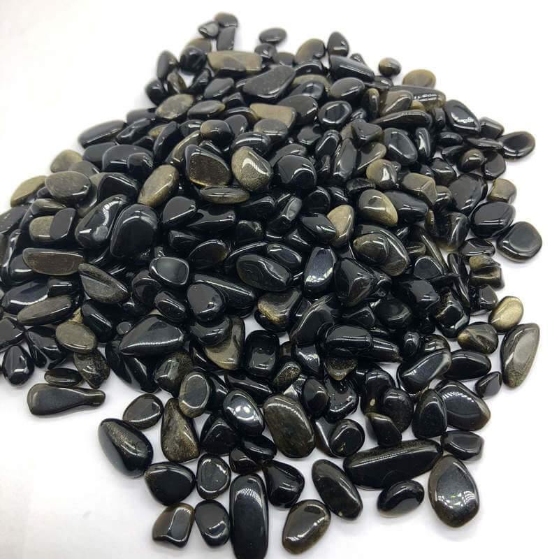 Golden Obsidian quartz Gravel Stone Chips -Wholesale Crystals