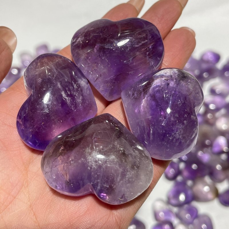 209 Pieces Small Amethyst Heart -Wholesale Crystals