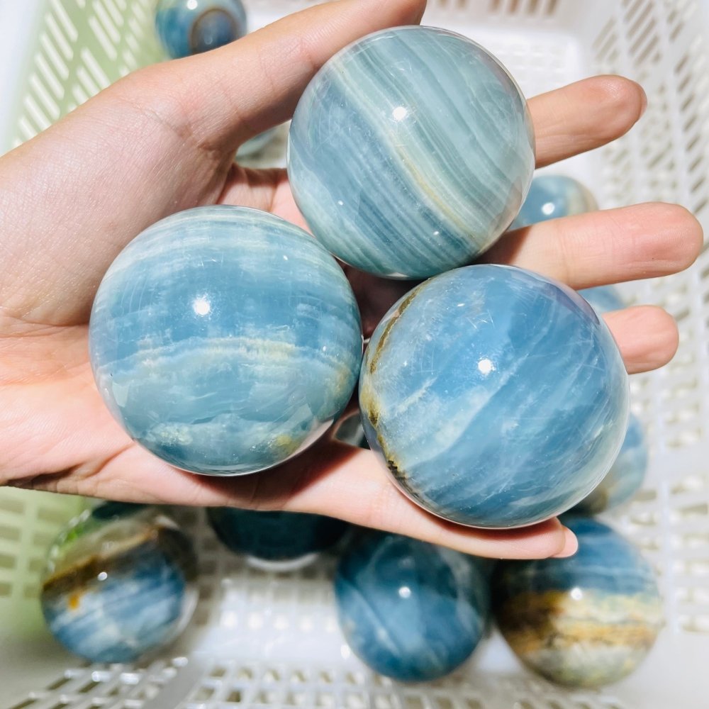 21 Pieces Blue Onyx Sphere Ball -Wholesale Crystals