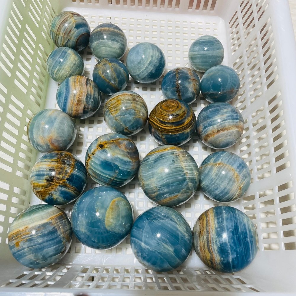 21 Pieces Blue Onyx Sphere Ball -Wholesale Crystals
