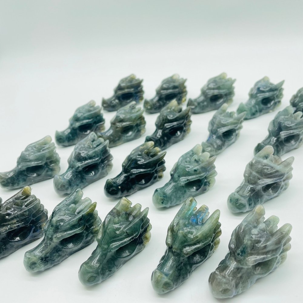 21 Pieces Labradorite Dragon Head Carving -Wholesale Crystals