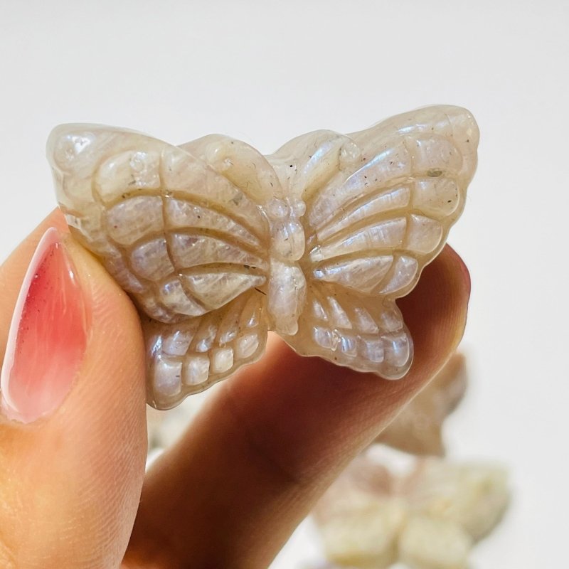 21 Pieces Sunstone Mixed Moonstone Butterfly Carving -Wholesale Crystals