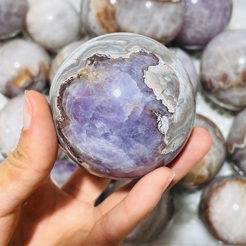 23 Pieces Amethyst Mixed Striped Agate Crystal Spheres -Wholesale Crystals