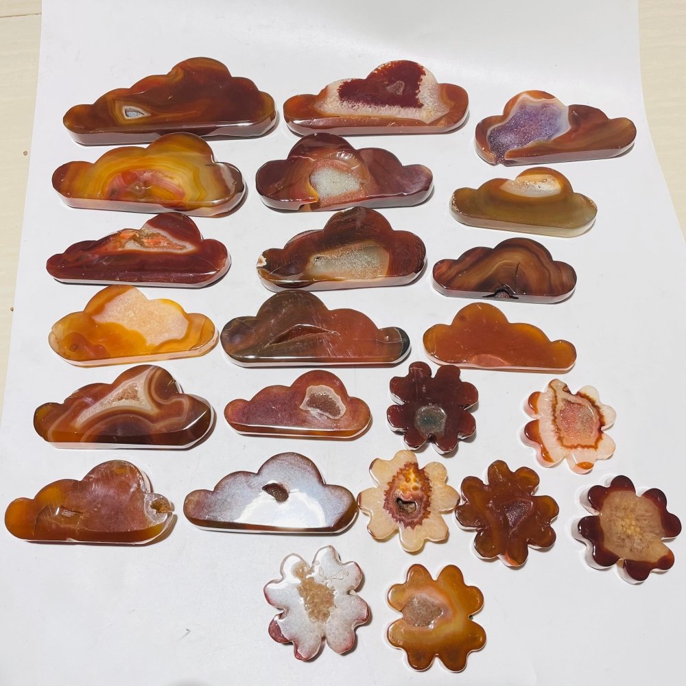 23 Pieces Geode Carnelian Carving -Wholesale Crystals