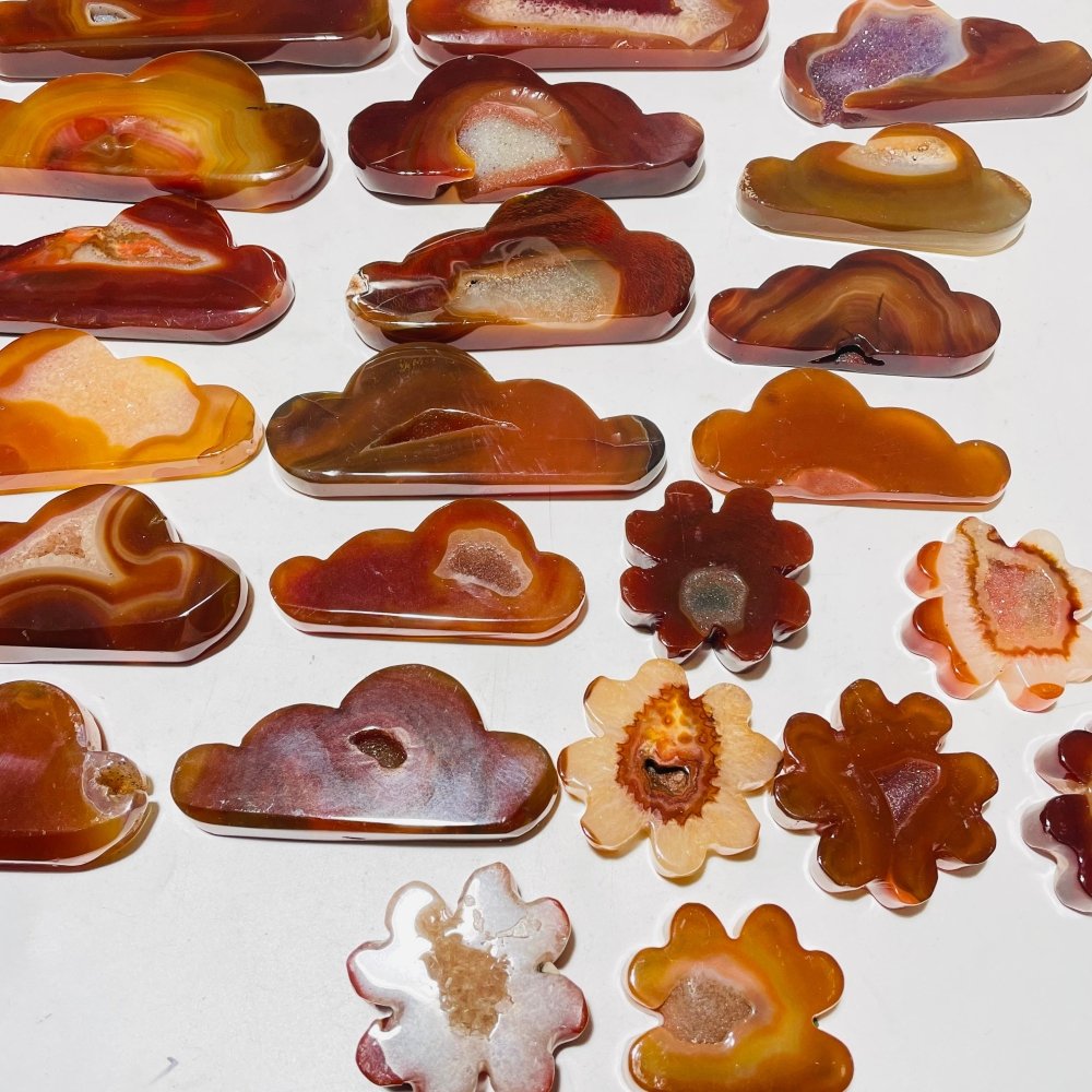 23 Pieces Geode Carnelian Carving -Wholesale Crystals