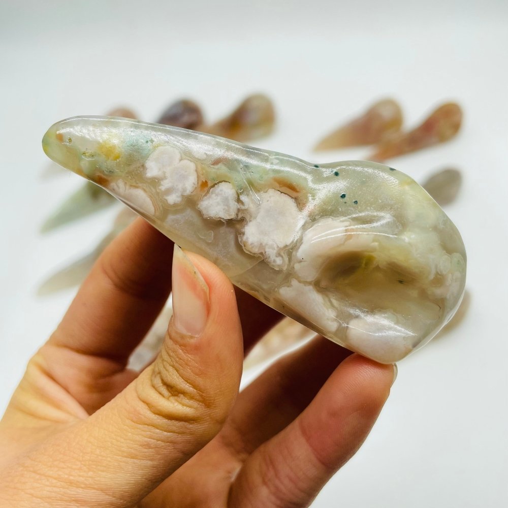 23 Pieces High Quality Sakura Flower Agate Crow Skull Carving -Wholesale Crystals