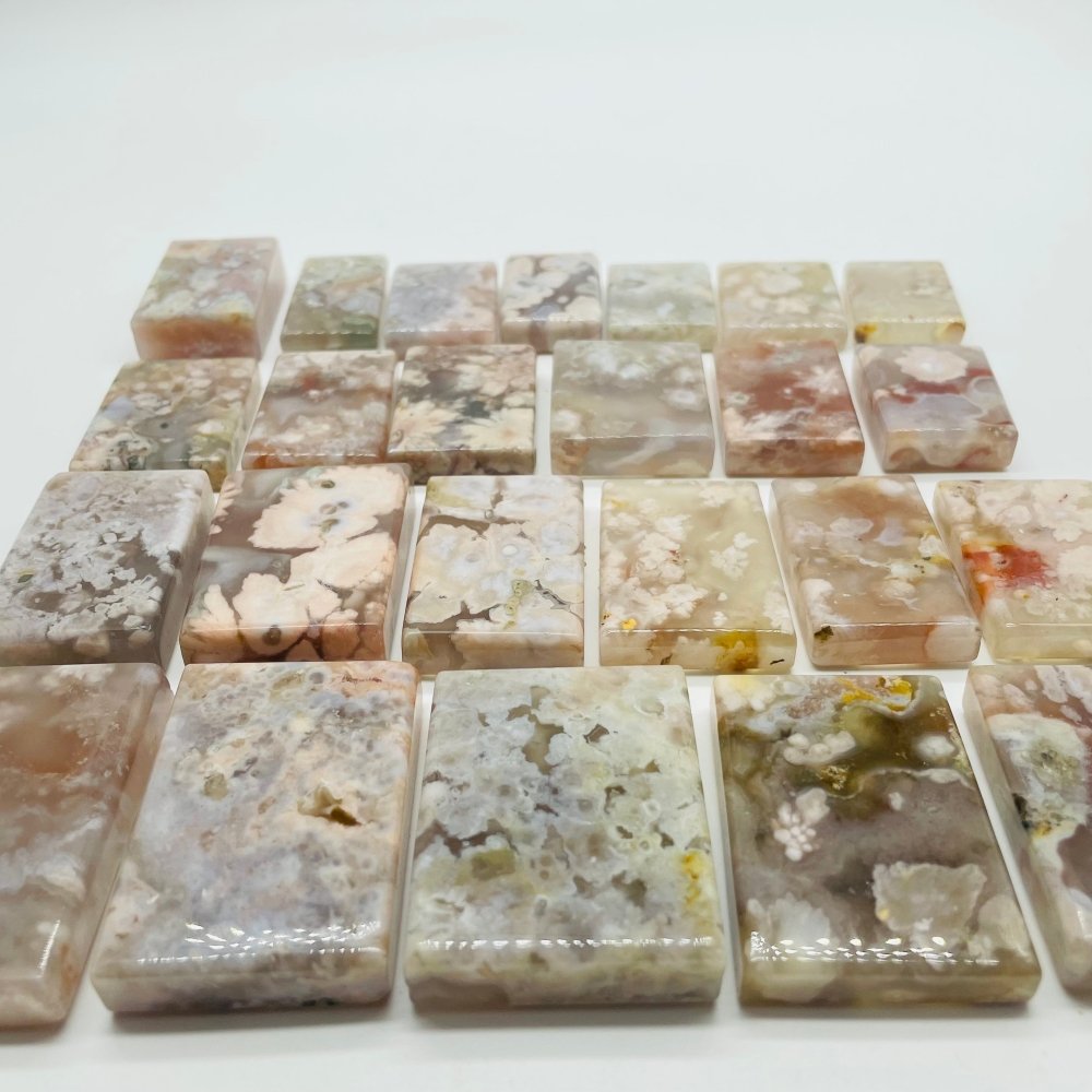 24 Pieces High Quality Sakura Flower Agate Cuboid -Wholesale Crystals