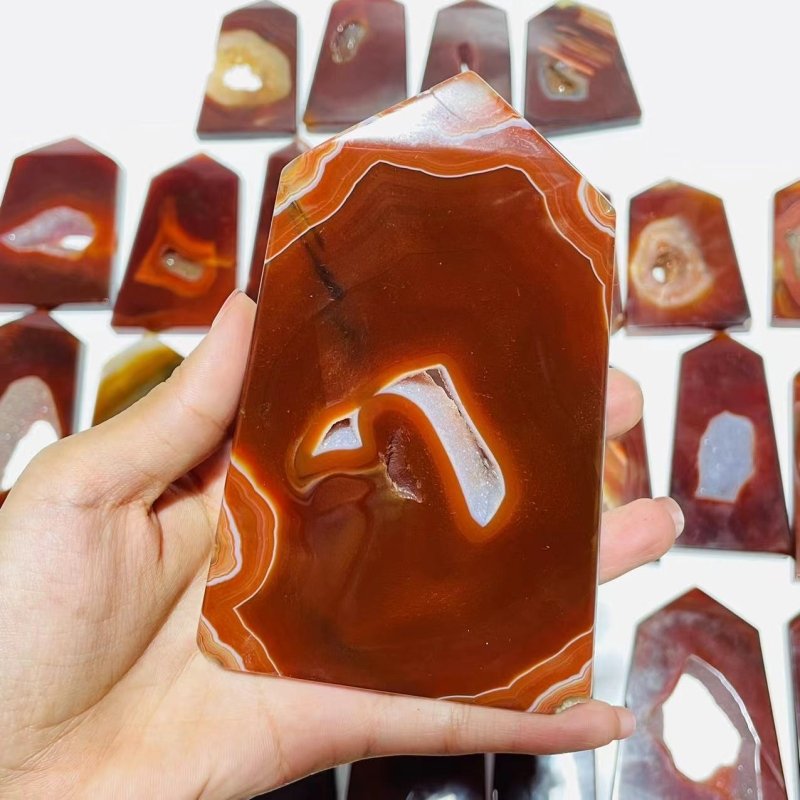 25 Pieces Beautiful Geode Carnelian Tower Points -Wholesale Crystals