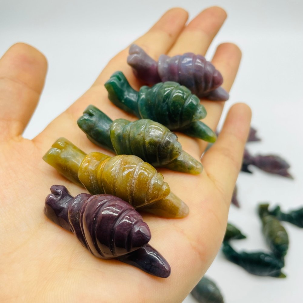 25 Pieces Ocean Jasper Snails Carving -Wholesale Crystals