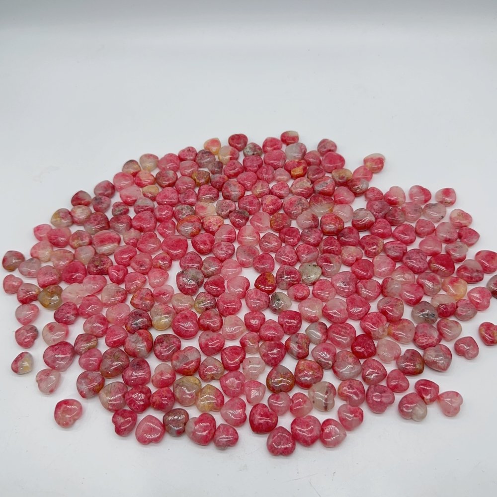 255 Pieces High Quality Pink Rhodonite Mixed Quartz Mini Heart DIY Pendant -Wholesale Crystals