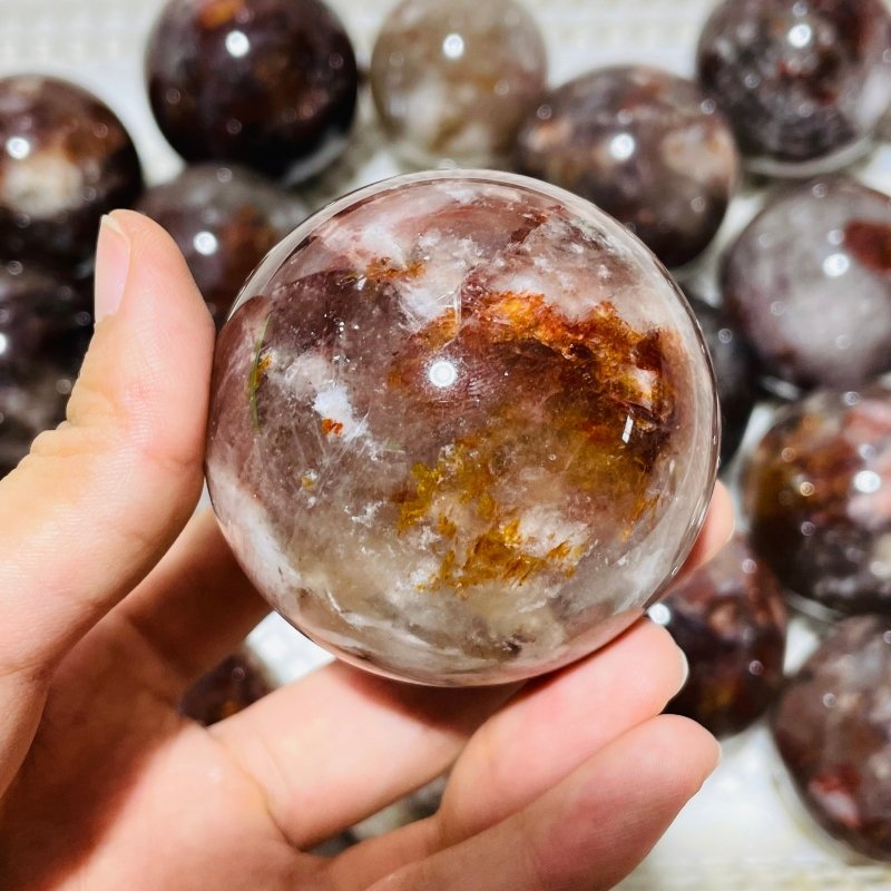 26 Pieces Beautiful Fire Quartz Spheres -Wholesale Crystals
