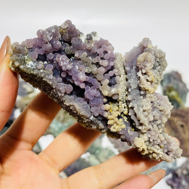 28 Pieces Beautiful Raw Purple Grape Agate Stone Prehnite Stone - Wholesale Crystals