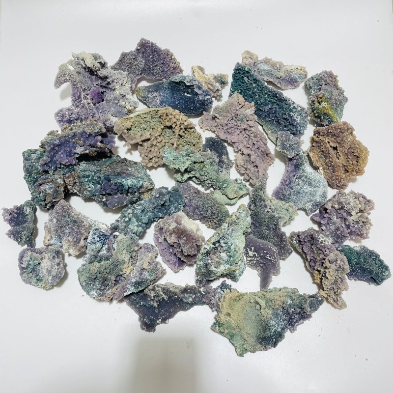 28 Pieces Beautiful Raw Purple Grape Agate Stone Prehnite Stone -Wholesale Crystals