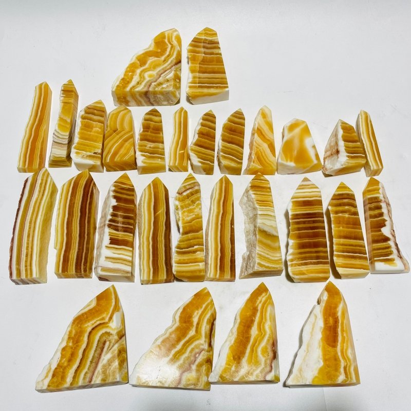 28 Pieces Beautiful Yellow Calcite Points -Wholesale Crystals