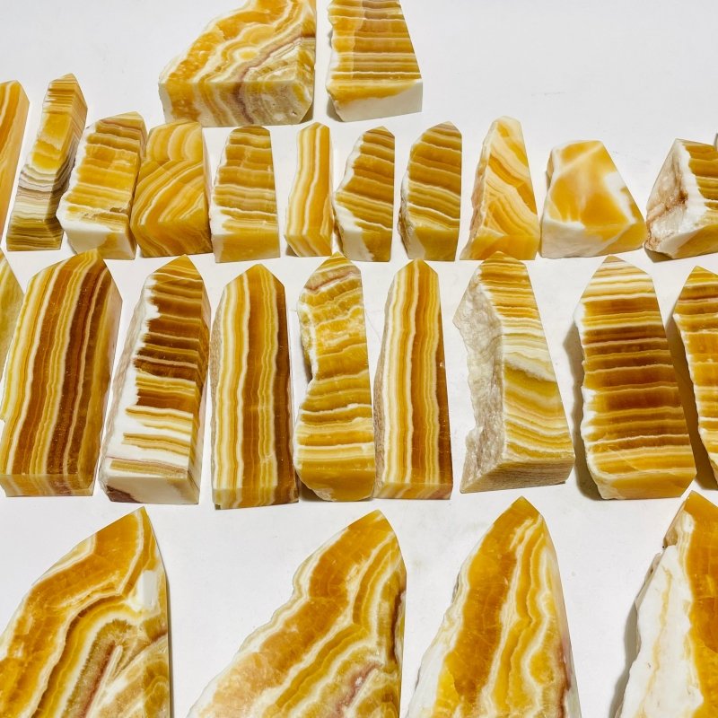 28 Pieces Beautiful Yellow Calcite Points -Wholesale Crystals