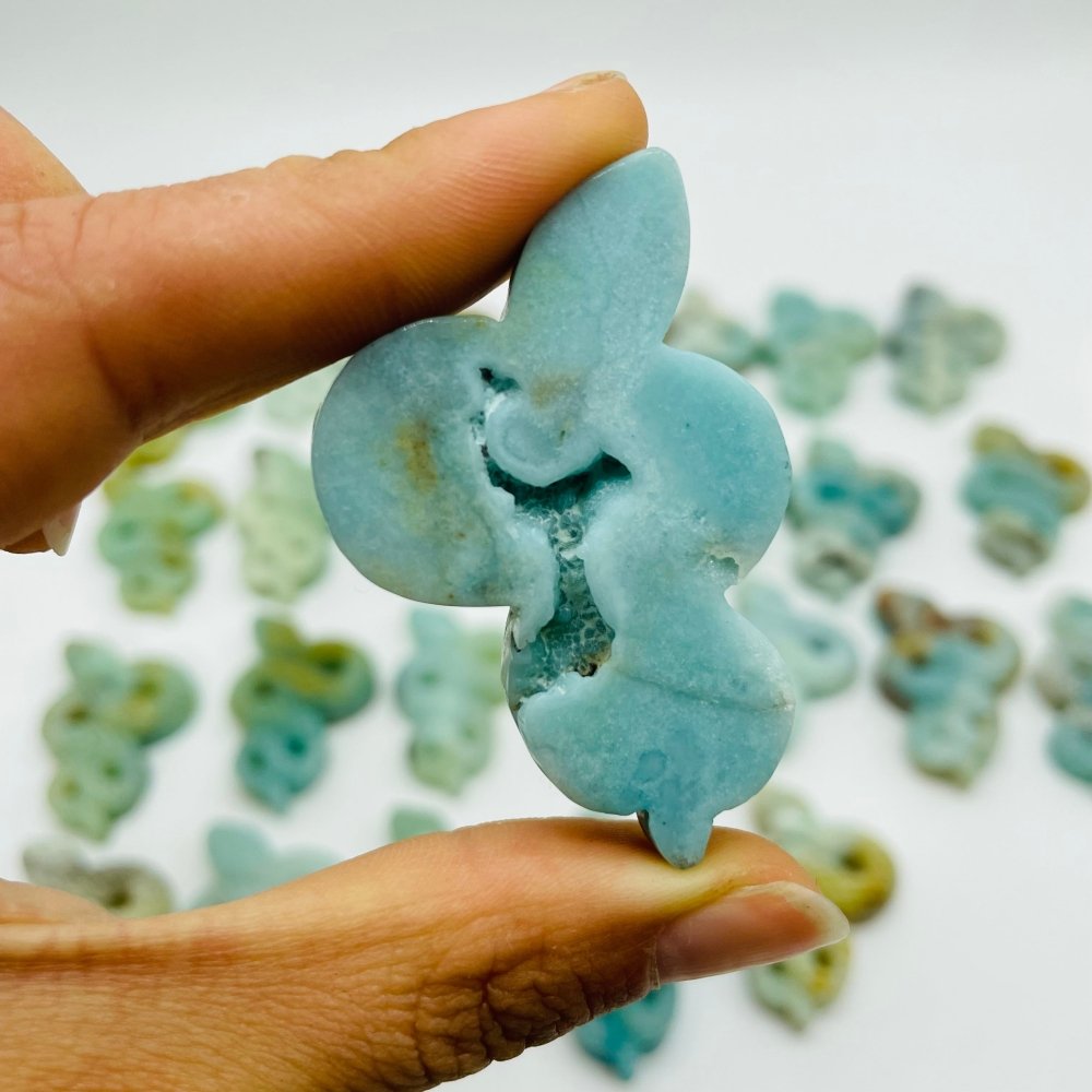 28 Pieces Blue Caribbean Calcite Snake Carving -Wholesale Crystals