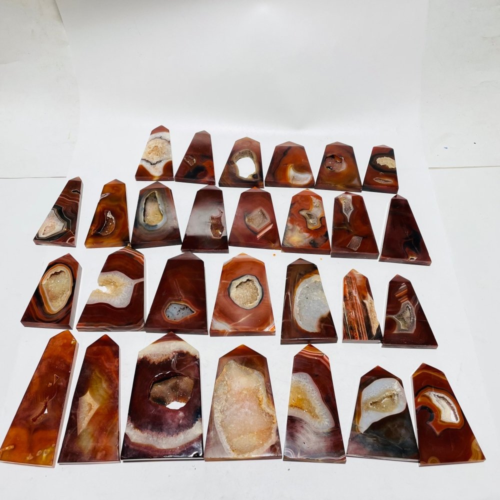 28 Pieces Druzy Carnelian Tower Point -Wholesale Crystals