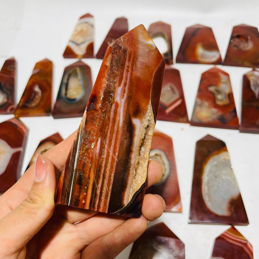 28 Pieces Druzy Carnelian Tower Point -Wholesale Crystals