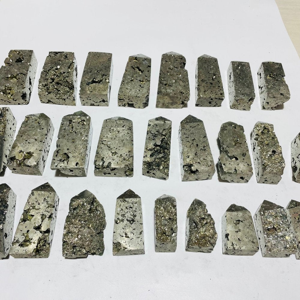 28 Pieces Pyrite Four-Sided Tower Point -Wholesale Crystals
