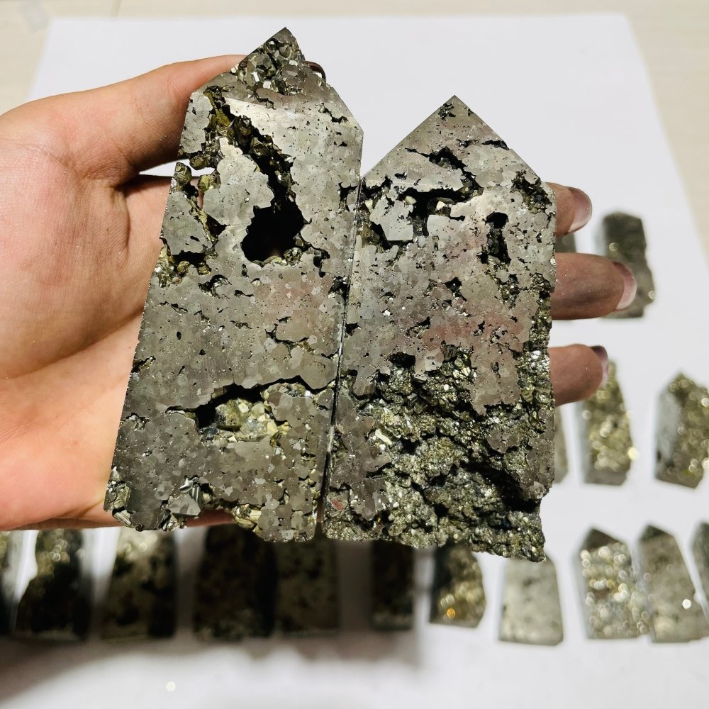 28 Pieces Pyrite Four-Sided Tower Point -Wholesale Crystals