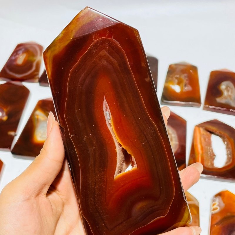 29 Pieces Geode Carnelian Tower Points -Wholesale Crystals