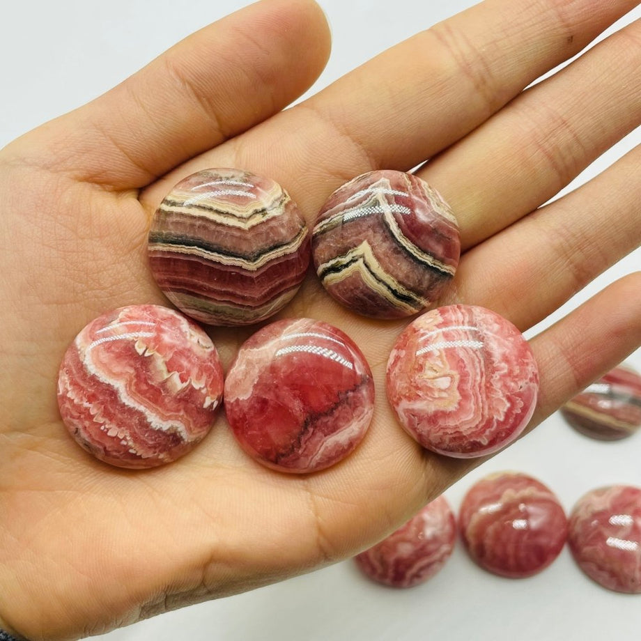 High Quality Rhodochrosite Palm Stone, Pink Crystals, Polished  Rhodochrosite 