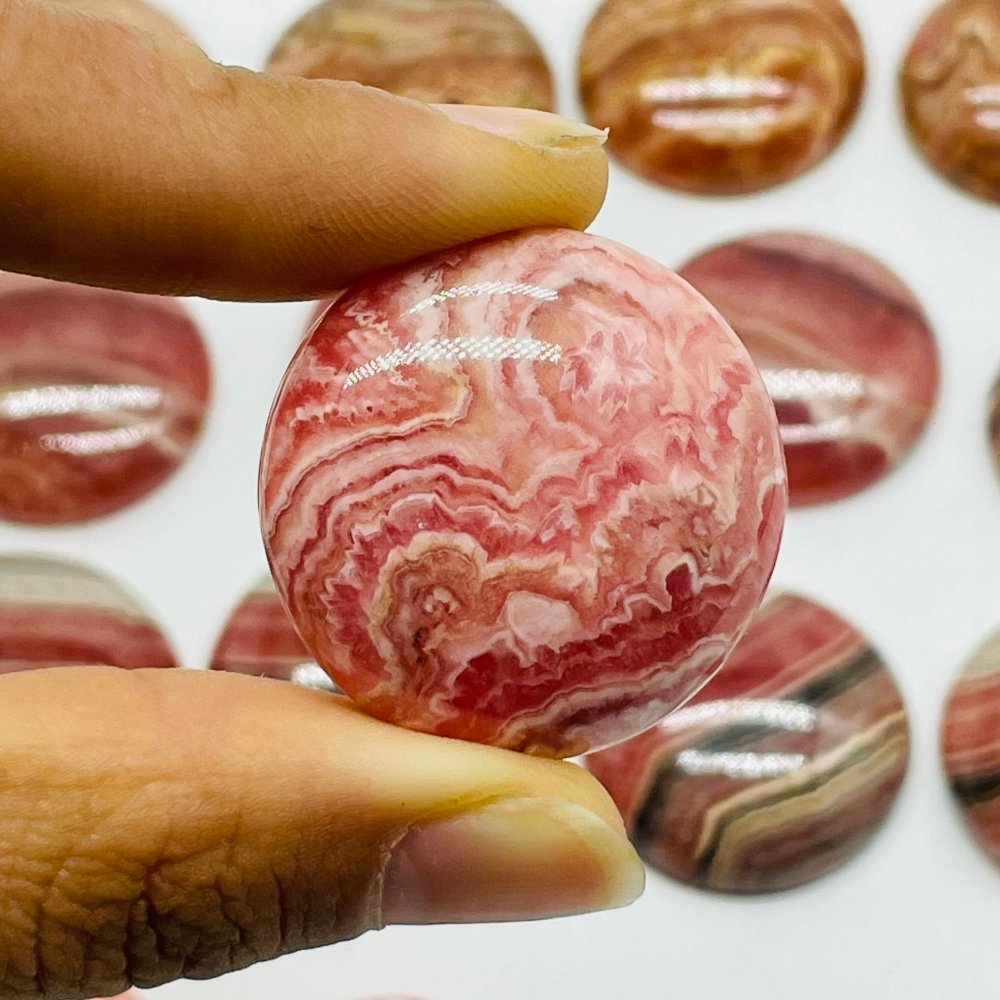 29 Pieces High Quality Rhodochrosite Round Plate DIY Pendant -Wholesale Crystals