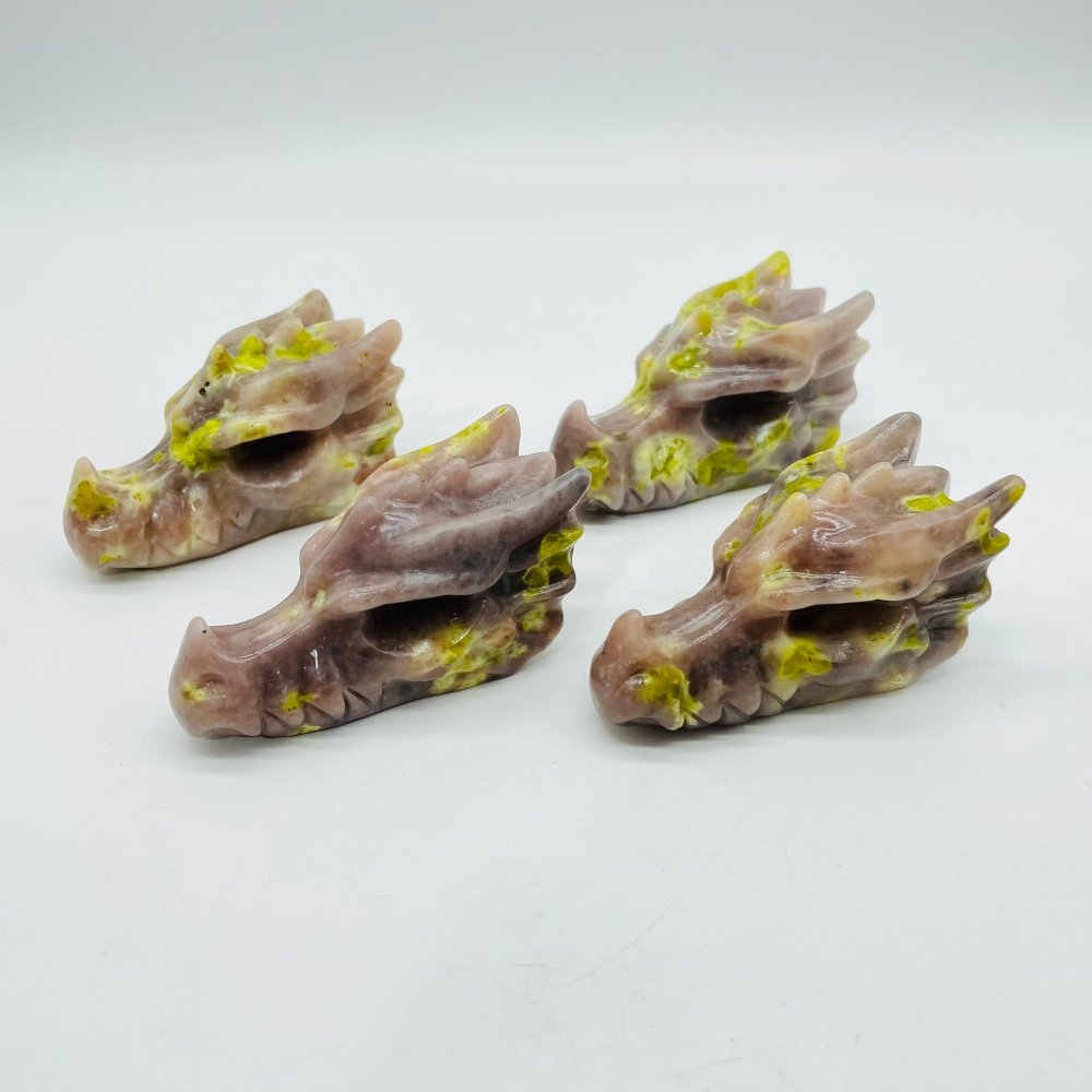 Peach Blossom Stone(Chinese name) Dragon Head Carving Wholesale -Wholesale Crystals