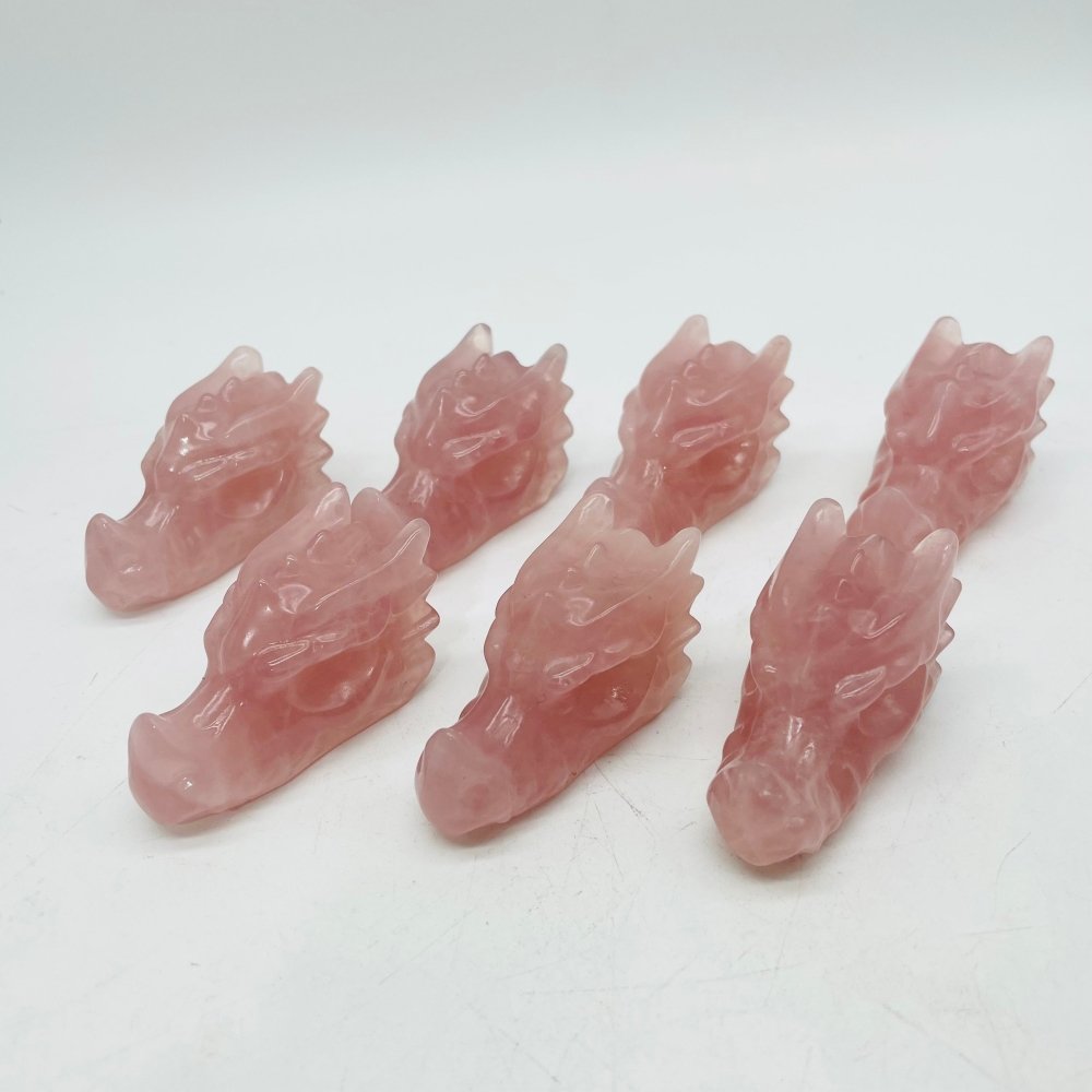 2Inch Rose Quartz Dragon Head Carving Crystals -Wholesale Crystals