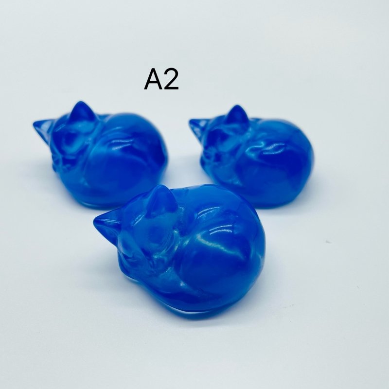2Types Blue Opalite Sleeping Cat Carving Wholesale -Wholesale Crystals