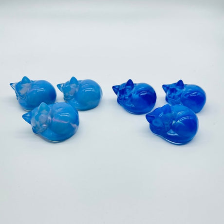 2Types Blue Opalite Sleeping Cat Carving Wholesale -Wholesale Crystals