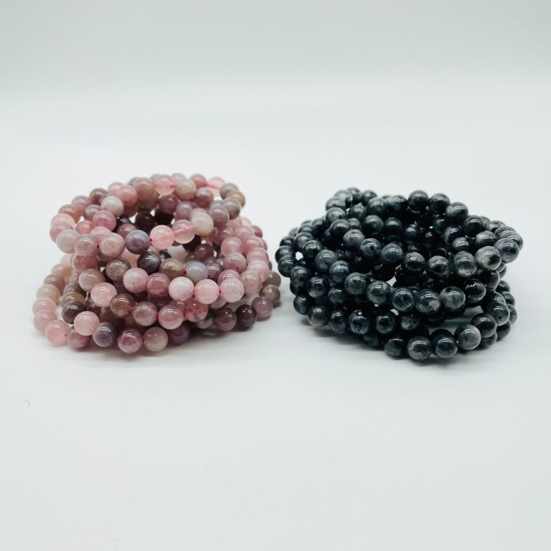 2Types Bracelet Wholesale Purple Rose Quartz Yooperlite -Wholesale Crystals