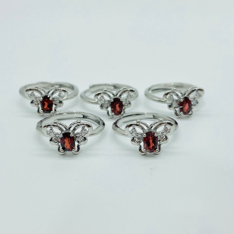 2Types Butterfly Ring Garnet Peridot Cut Faceted Stone Wholesale -Wholesale Crystals