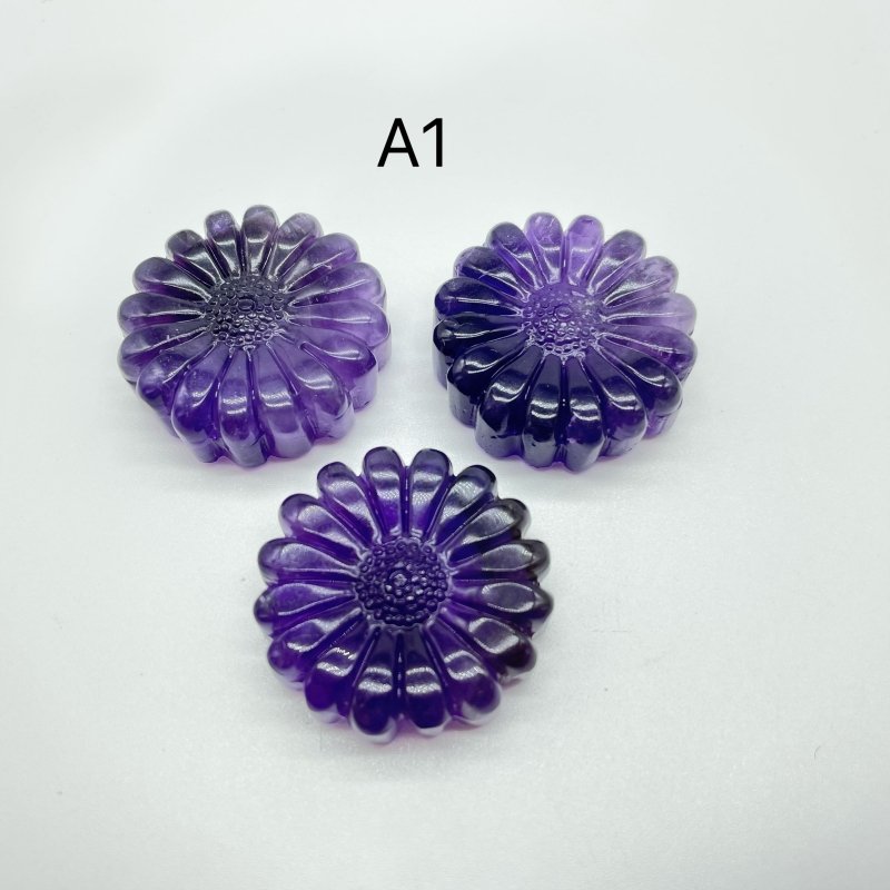 2Types Deep Purple Amethyst Flower Carving Wholesale -Wholesale Crystals