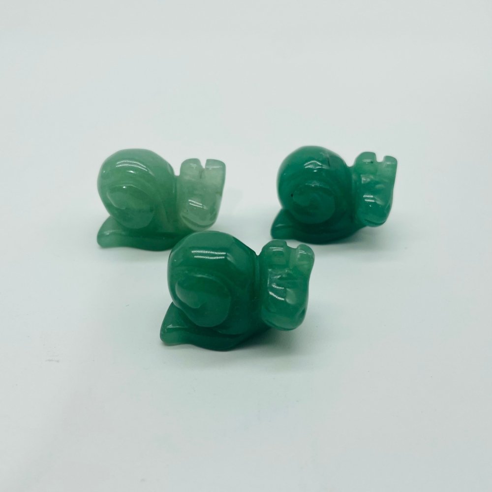 2Types Snail Carving Caribbean Calcite Green Aventurine Wholesale -Wholesale Crystals