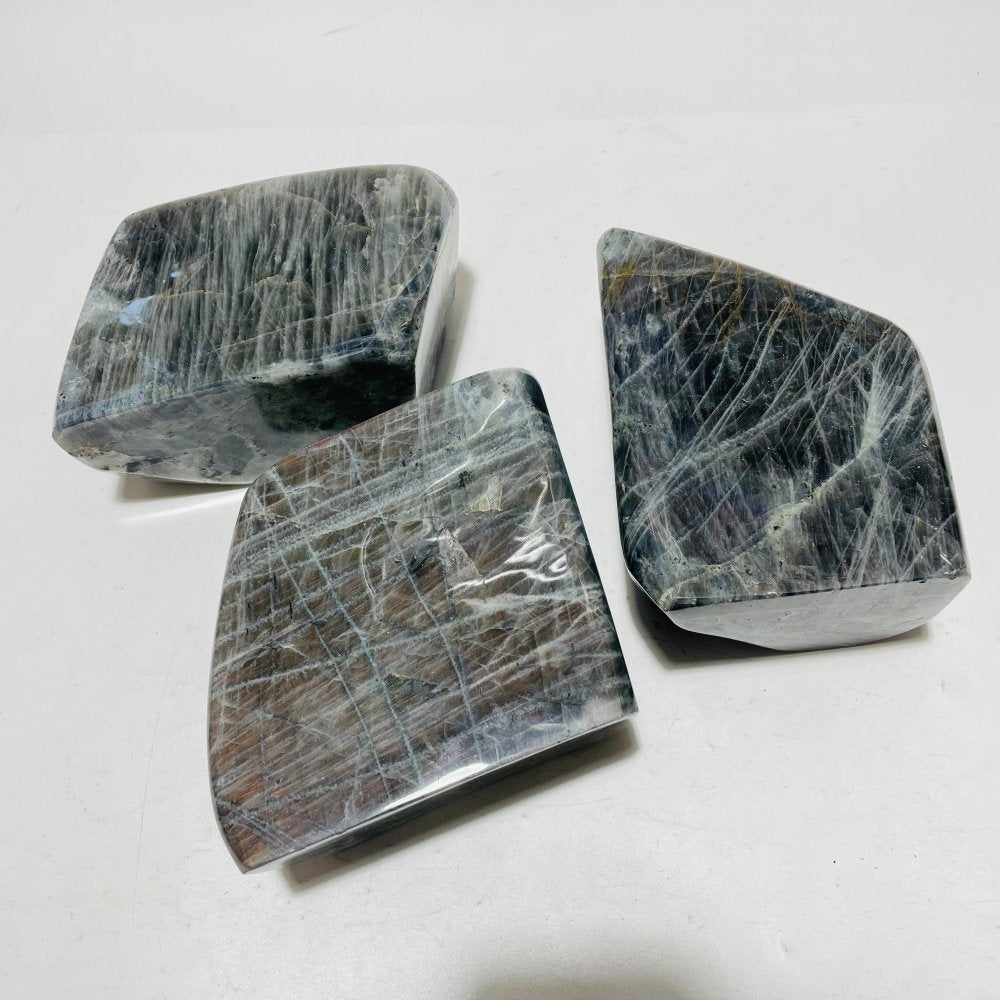 3 Pieces Beautiful Purple Large Labradorite Free Form -Wholesale Crystals