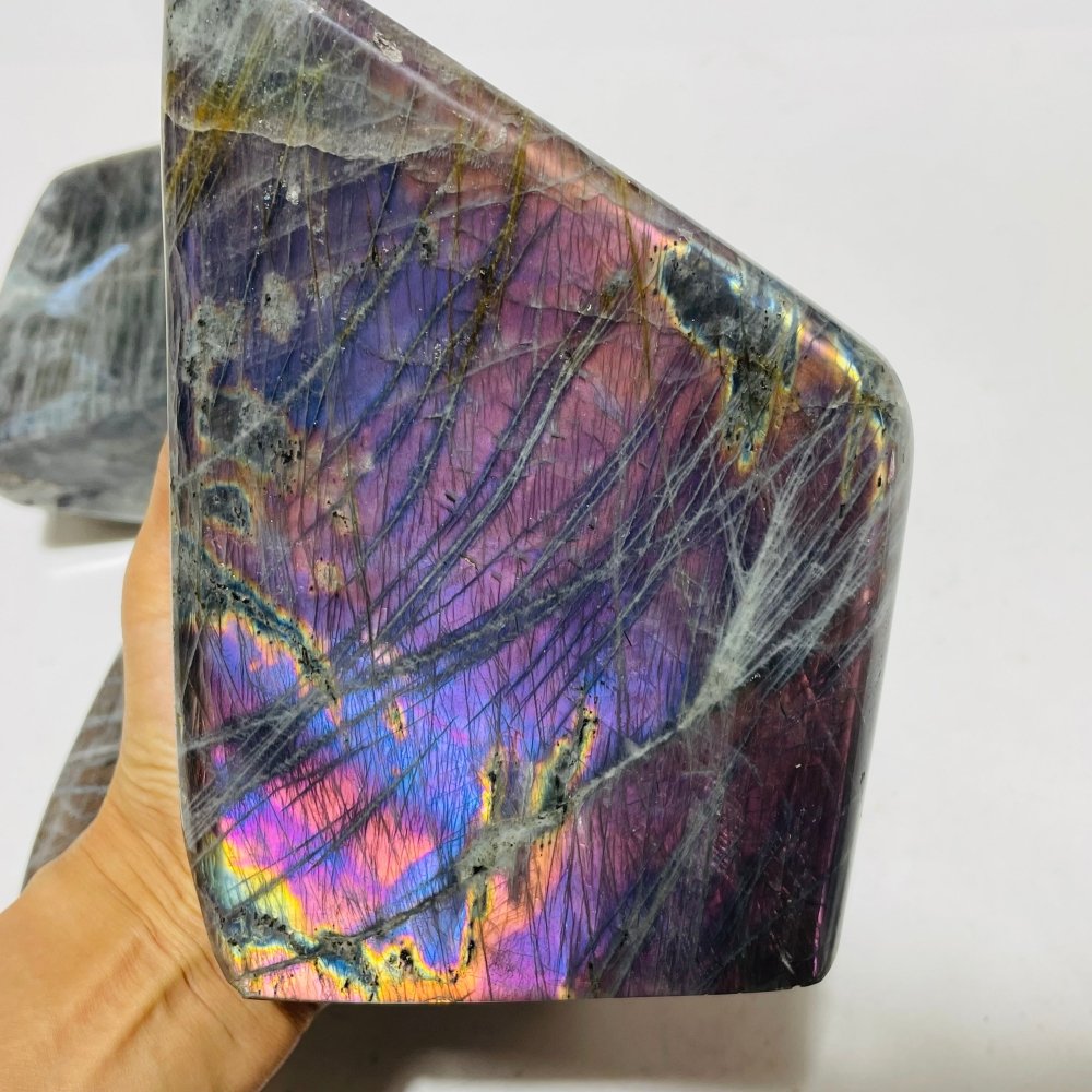 3 Pieces Beautiful Purple Large Labradorite Free Form -Wholesale Crystals