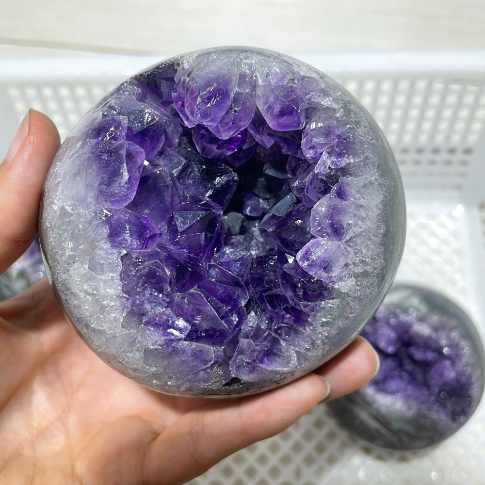 3 Pieces High Quality Amethyst Cluster Spheres -Wholesale Crystals