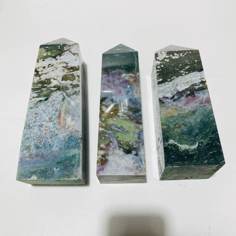 3 Pieces High Quality Large Ocean Jasper Tower -Wholesale Crystals
