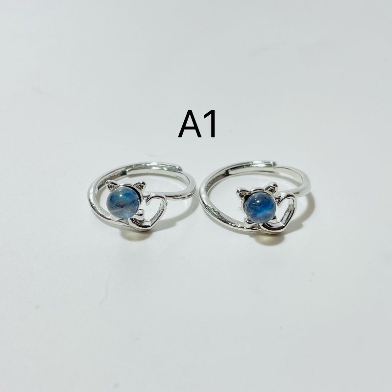 3 Types Labradorite Ring Moon Cat Crown Shape - Wholesale Crystals