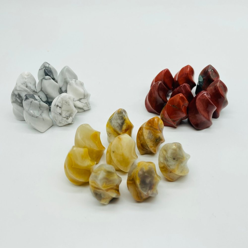 3 Types Mini Crystal Flame Carving Wholesale Howlite Crazy Agate -Wholesale Crystals