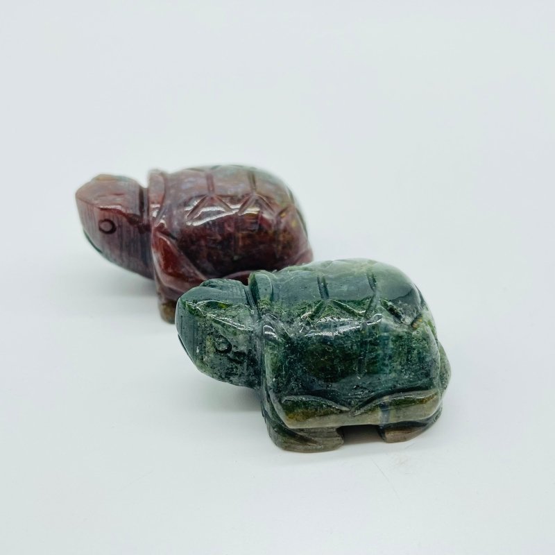 3 Types Turtle Carving Animals Wholesale Red Obsidian Moss Agate -Wholesale Crystals