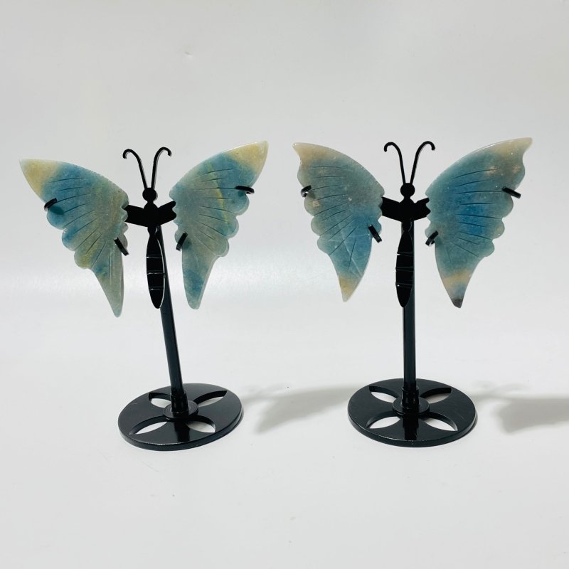 33 Pairs Beautiful Small Trolleite Butterfly Carving With Stand -Wholesale Crystals