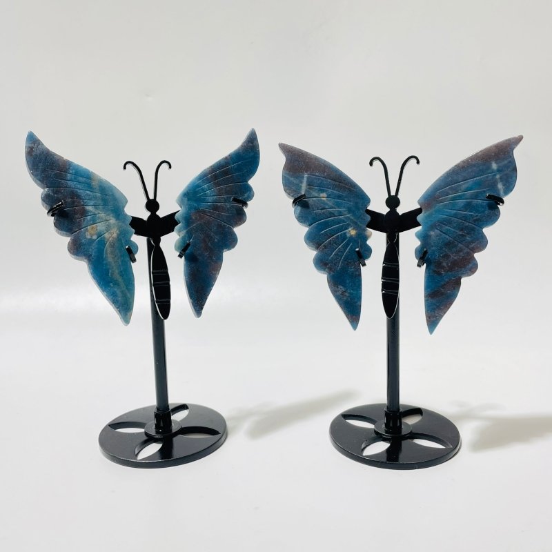 33 Pairs Beautiful Small Trolleite Butterfly Carving With Stand - Wholesale Crystals