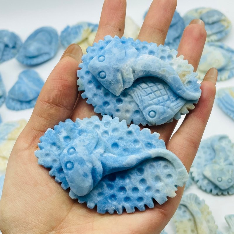 34 Pieces Blue Dumortierite Fish Carving -Wholesale Crystals