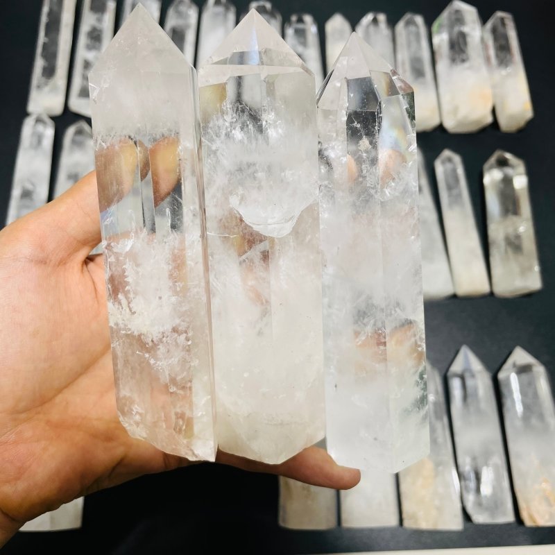 34 Pieces Fat Clear Quartz Tower -Wholesale Crystals