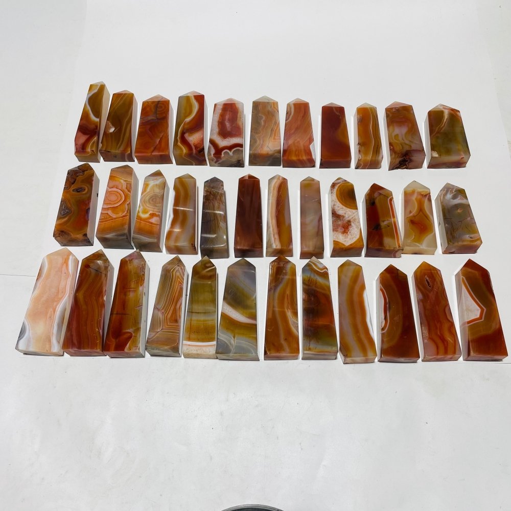 35 Pieces Beautiful Stripe Carnelian Points -Wholesale Crystals