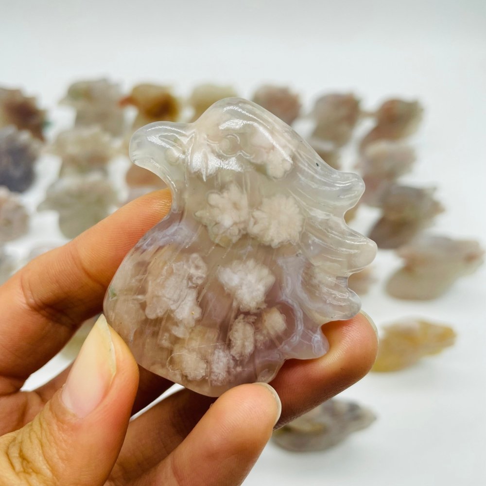 35 Pieces High Quality Sakura Flower Agate Eagle Carving -Wholesale Crystals