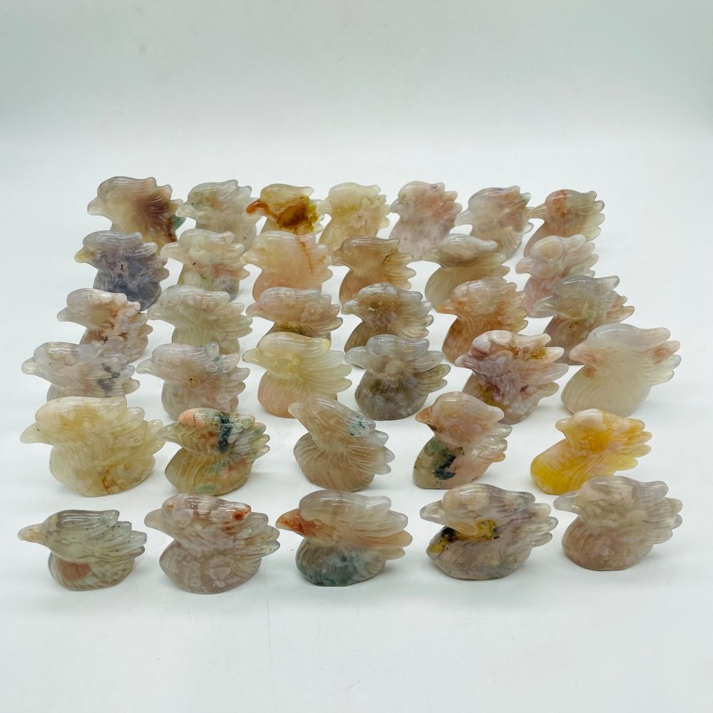 35 Pieces High Quality Sakura Flower Agate Eagle Carving -Wholesale Crystals